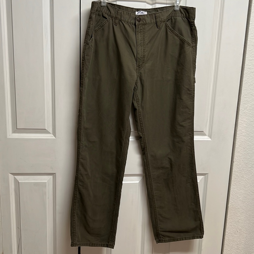 Blue Mountain Army Green Khaki Cotton Carpenter Pants Size 40 x 34